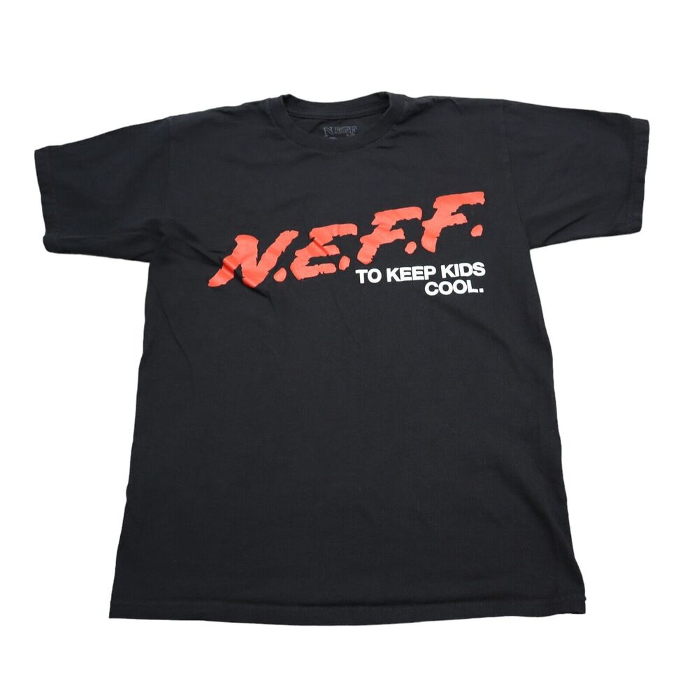 Neff Shirt Boys S Black Short Sleeve Crew Neck Graphic Print Cotton Casual Tee